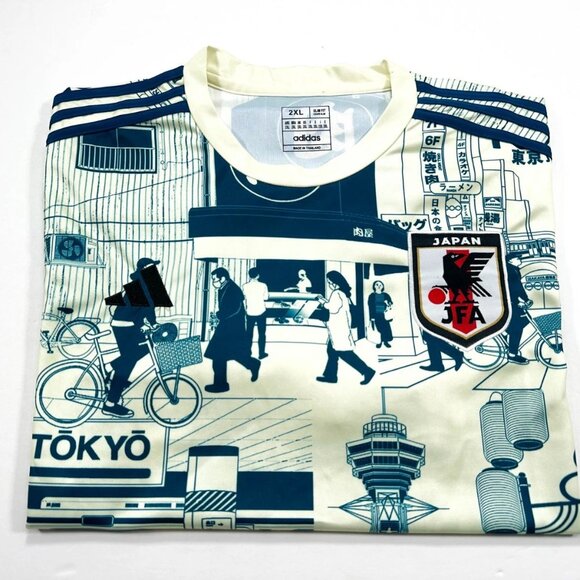adidas Other - Adidas Japan JFA Tokyo Graphic Jersey 2XL Soccer Shirt 2023 Cityscape Slim Fit